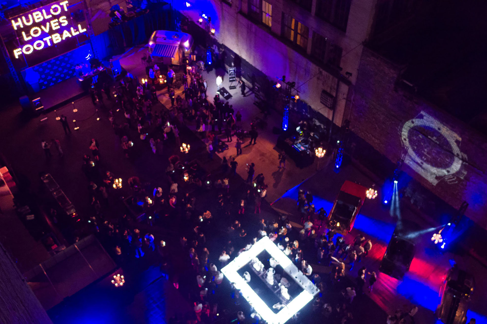 Aerial view of the New York Giants x Hublot launch event