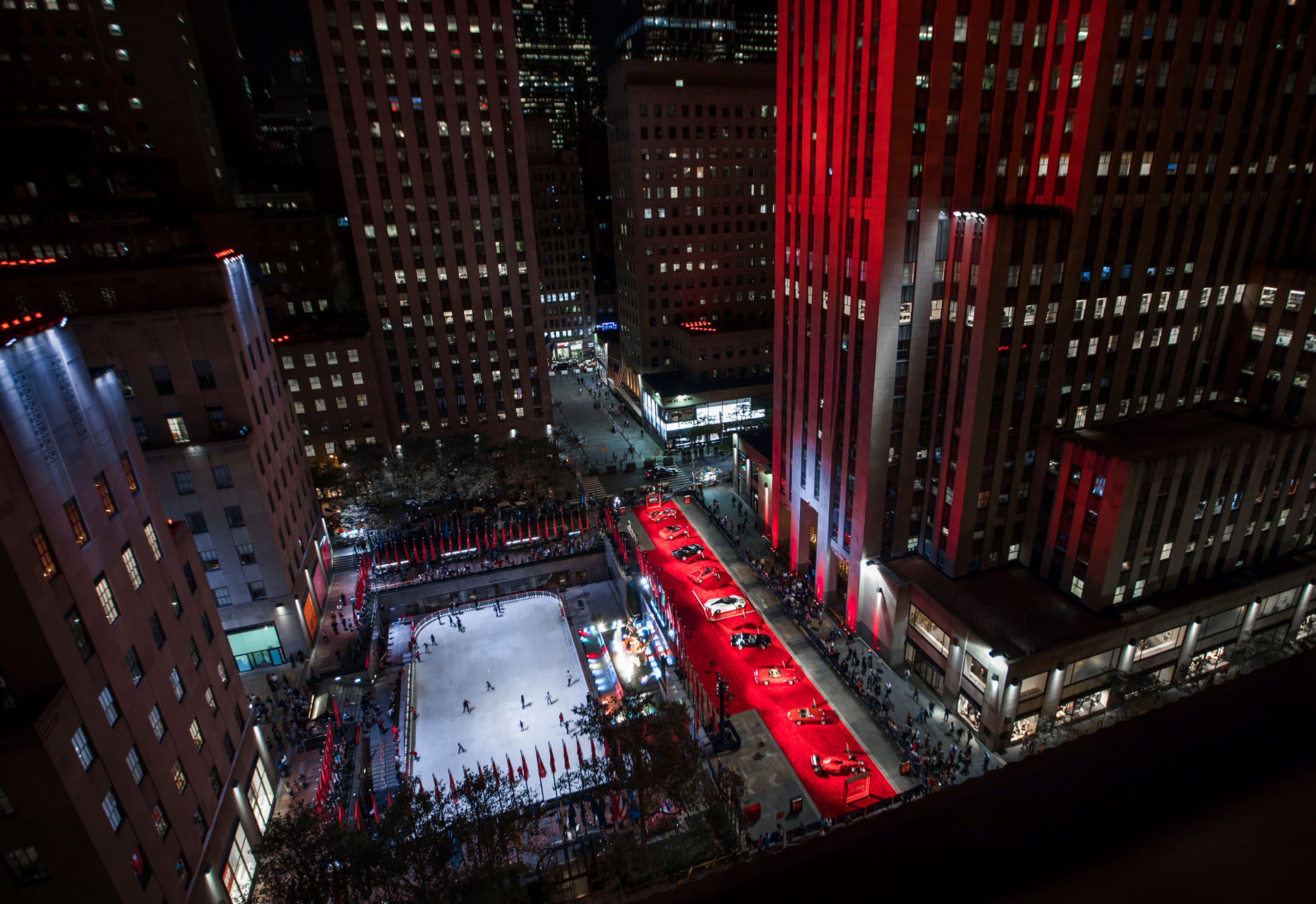 Aerial View of the Ferrari 70th Anniversary Celebration