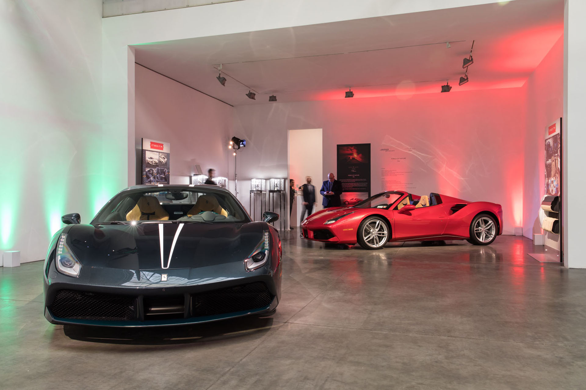 Ferrari's parked at the Tailor Made event